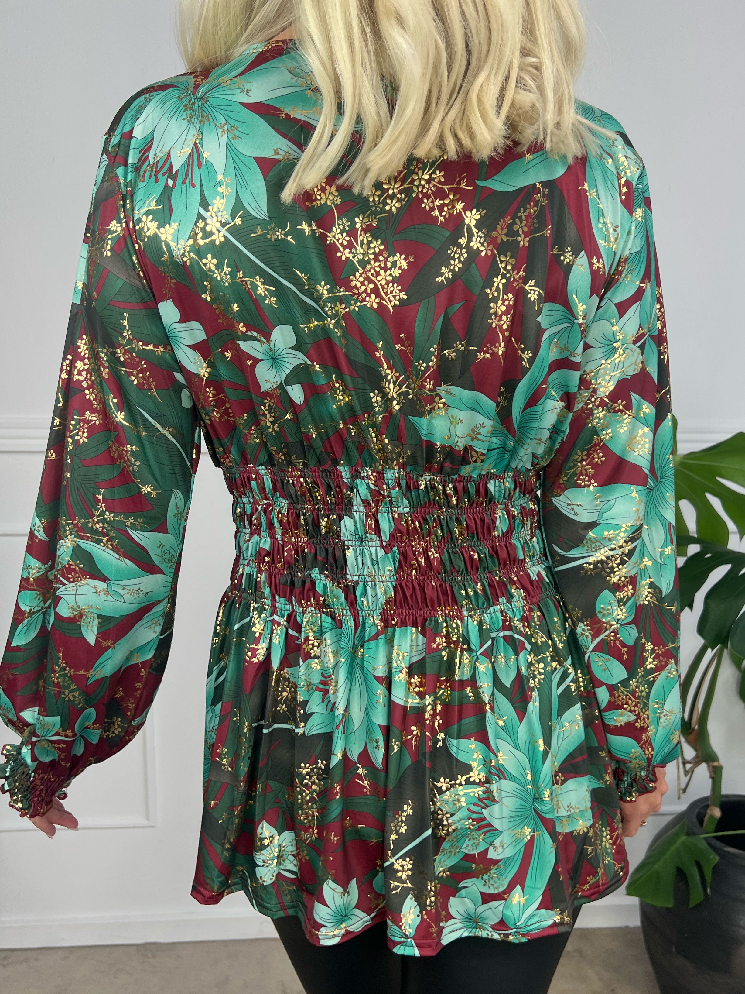 Pams Shirt L/S - Elastisk blus i skrynkelfritt tyg med långa ärmar